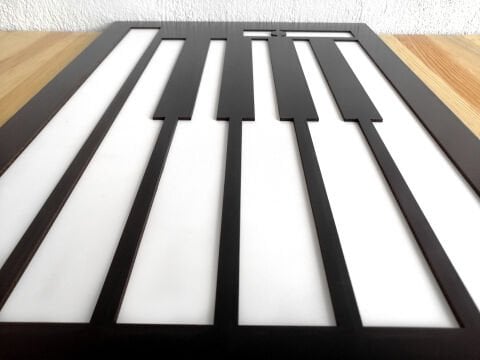 Piano – Müzik Temalı Siyah Beyaz MDF Ahşap Katmanlı Duvar Tablosu | Lazer Kesim