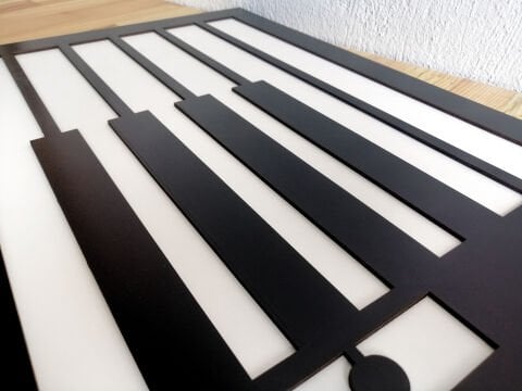 Piano – Müzik Temalı Siyah Beyaz MDF Ahşap Katmanlı Duvar Tablosu | Lazer Kesim