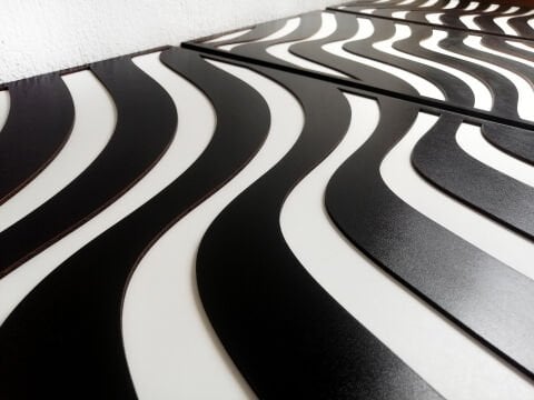 Vion – Siyah Beyaz MDF Ahşap Katmanlı Duvar Tablo Seti | Lazer Kesim