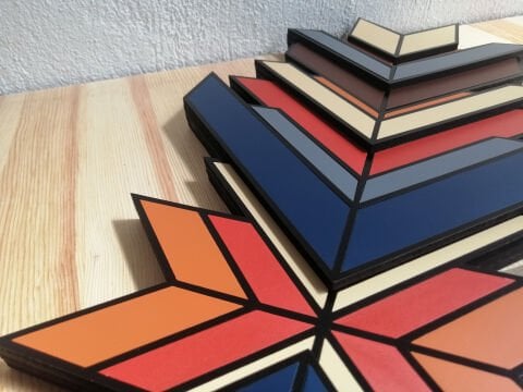 Vireka – Etnik Desenli MDF Ahşap Katmanlı Duvar Dekoru | El Boyama & Lazer Kesim