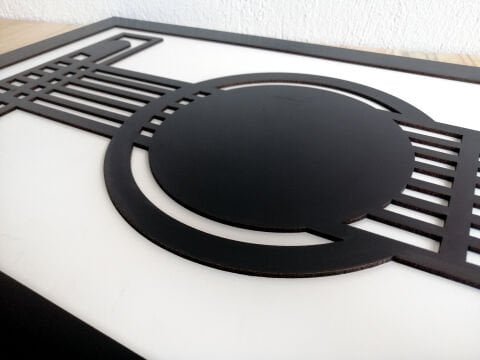 Guitar – Müzik Temalı Siyah Beyaz MDF Ahşap Katmanlı Duvar Tablosu | Lazer Kesim