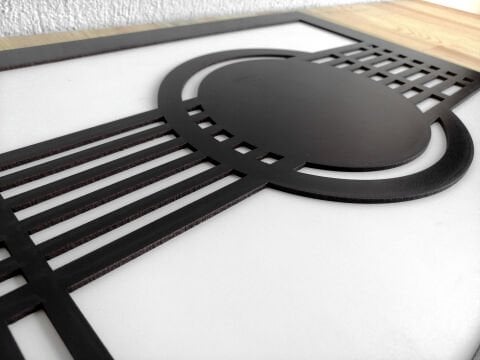 Guitar – Müzik Temalı Siyah Beyaz MDF Ahşap Katmanlı Duvar Tablosu | Lazer Kesim