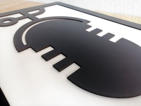 Retro Mic – Müzik Temalı Siyah Beyaz MDF Ahşap Katmanlı Duvar Tablosu | Lazer Kesim