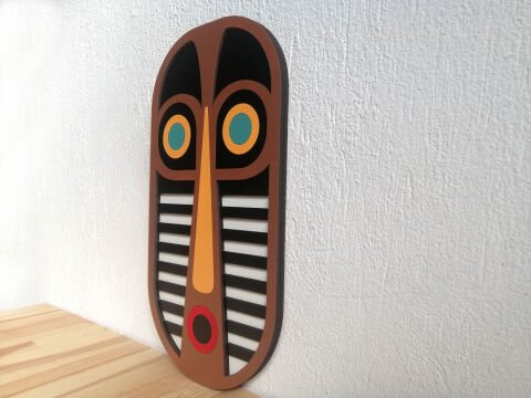 Jambo – Afrika Kabile Maskesi MDF Ahşap Katmanlı Duvar Tablosu | El Boyama & Lazer Kesim