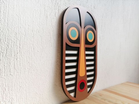 Jambo – Afrika Kabile Maskesi MDF Ahşap Katmanlı Duvar Tablosu | El Boyama & Lazer Kesim