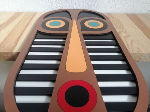 Jambo – Afrika Kabile Maskesi MDF Ahşap Katmanlı Duvar Tablosu | El Boyama & Lazer Kesim