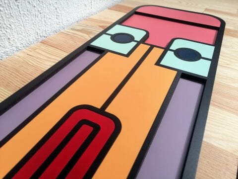 Yula – Modern Soyut Yüz  MDF Ahşap Katmanlı Duvar Tablosu | El Boyama & Lazer Kesim