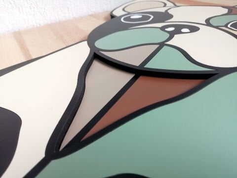 Fiona – Fransız Bulldog Figürü MDF Ahşap Katmanlı Duvar Tablo | El Boyama & Lazer Kesim