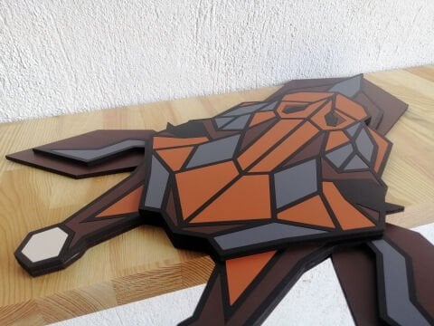 Savan – Geometrik Zürafa Figürlü MDF Ahşap Katmanlı Duvar Dekoru | El Boyama & Lazer Kesim