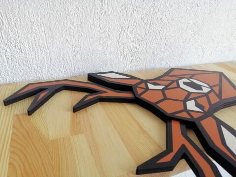 Orin – Geometrik Geyik Figürlü MDF Ahşap Katmanlı Duvar Dekoru | El Boyama & Lazer Kesim