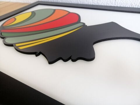 Ethnica – Soyut Yüz Figürlü MDF Ahşap Katmanlı Duvar Tablosu | El Boyama & Lazer Kesim