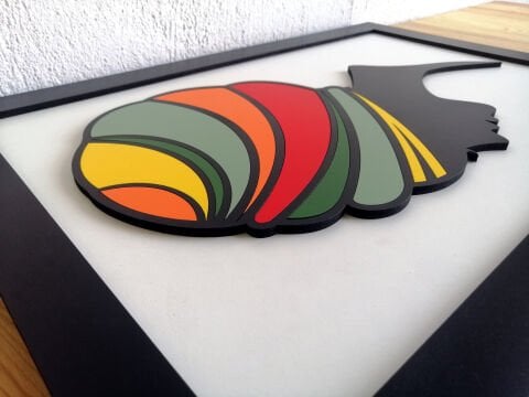 Ethnica – Soyut Yüz Figürlü MDF Ahşap Katmanlı Duvar Tablosu | El Boyama & Lazer Kesim