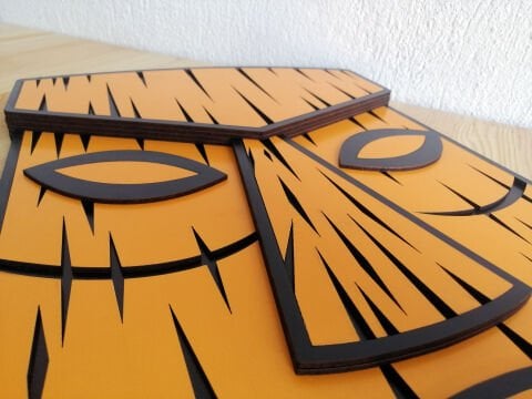 Koro – Doğanın Gücünü Yansıtan Otantik Maske MDF Ahşap Katmanlı Duvar Tablosu | Lazer Kesim