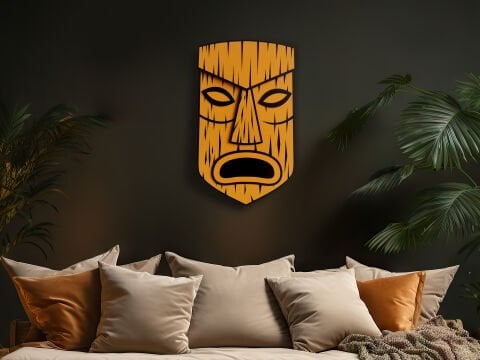 Koro – Doğanın Gücünü Yansıtan Otantik Maske MDF Ahşap Katmanlı Duvar Tablosu | Lazer Kesim