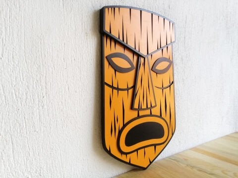 Koro – Doğanın Gücünü Yansıtan Otantik Maske MDF Ahşap Katmanlı Duvar Tablosu | Lazer Kesim