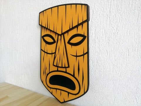 Koro – Doğanın Gücünü Yansıtan Otantik Maske MDF Ahşap Katmanlı Duvar Tablosu | Lazer Kesim