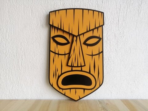 Koro – Doğanın Gücünü Yansıtan Otantik Maske MDF Ahşap Katmanlı Duvar Tablosu | Lazer Kesim