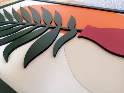 Vera Botanica – Tropikal Temalı Katmanlı MDF Ahşap Tablo Seti  | El Boyama & Lazer Kesim