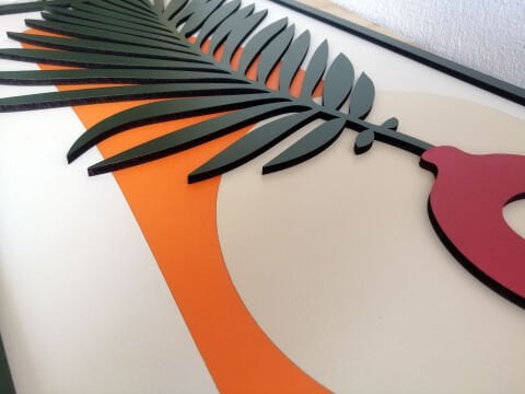 Vera Botanica – Tropikal Temalı Katmanlı MDF Ahşap Tablo Seti  | El Boyama & Lazer Kesim