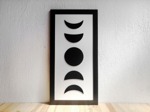 Cosmos – Ay Döngüsü MDF Ahşap Katmanlı Duvar Tablosu | Lazer Kesim