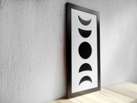 Cosmos – Ay Döngüsü MDF Ahşap Katmanlı Duvar Tablosu | Lazer Kesim