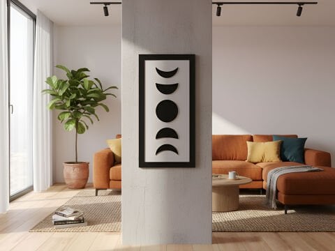 Cosmos – Ay Döngüsü MDF Ahşap Katmanlı Duvar Tablosu | Lazer Kesim