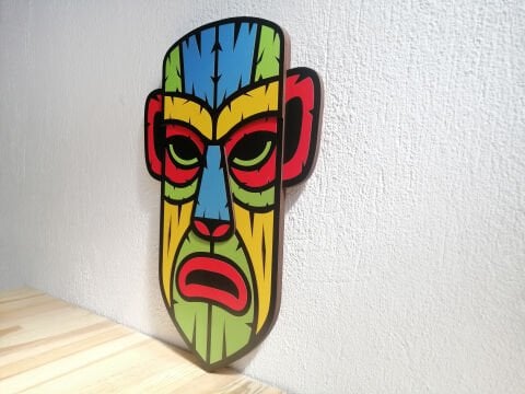 Geronimo – Kabile Lideri Maskesi MDF Ahşap Katmanlı Duvar Tablosu | Lazer Kesim