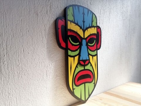 Geronimo – Kabile Lideri Maskesi MDF Ahşap Katmanlı Duvar Tablosu | Lazer Kesim