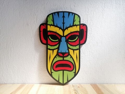 Geronimo – Kabile Lideri Maskesi MDF Ahşap Katmanlı Duvar Tablosu | Lazer Kesim