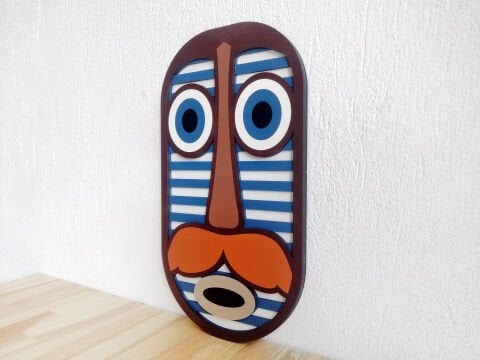 Capitano – Denizci Yüzü Figürlü MDF Ahşap Katmanlı Duvar Tablosu | El Boyama & Lazer Kesim