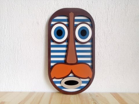 Capitano – Denizci Yüzü Figürlü MDF Ahşap Katmanlı Duvar Tablosu | El Boyama & Lazer Kesim